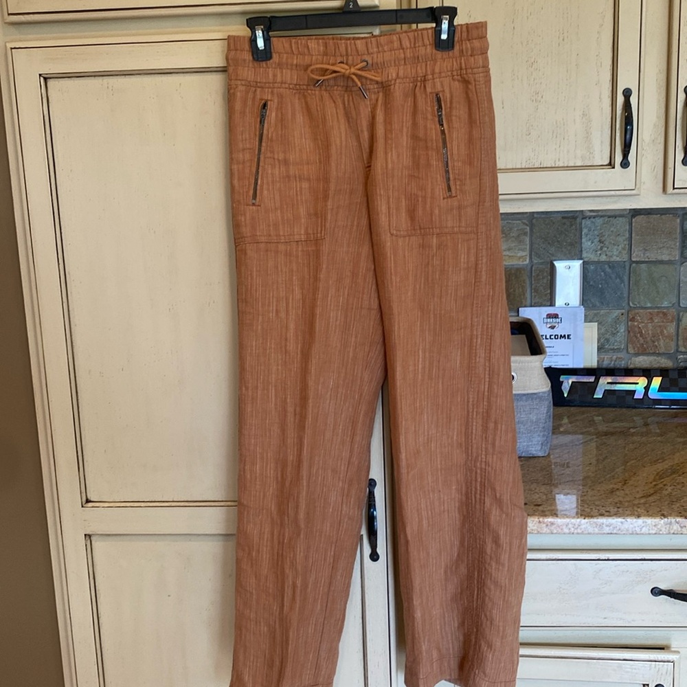 Athleta Wide-Leg Drawstring Pants in Terracotta